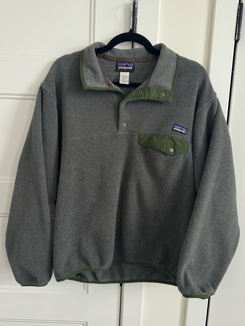 Patagonia Synchilla Lightweight Snap-T Fleece Pullover Nickel / Salamander Green